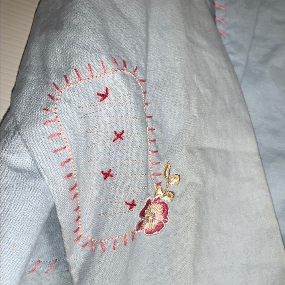 Embroidered Light Blue Women's Jacket - Picture 8 of 10